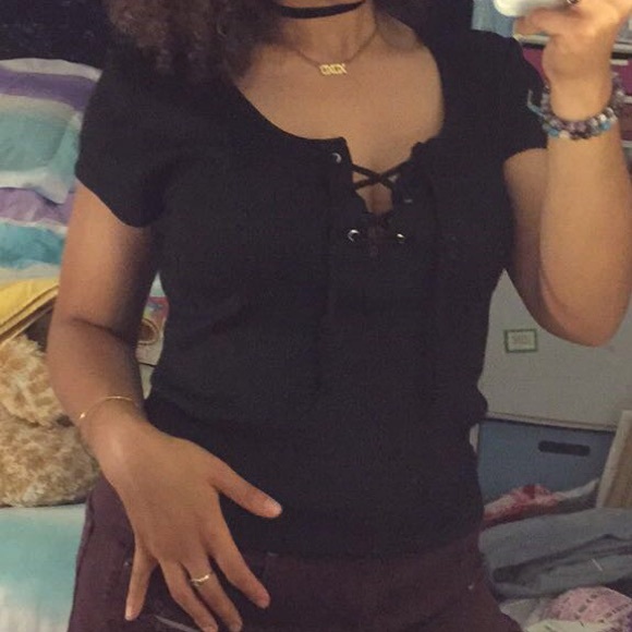 Lace up Top - Picture 1 of 3